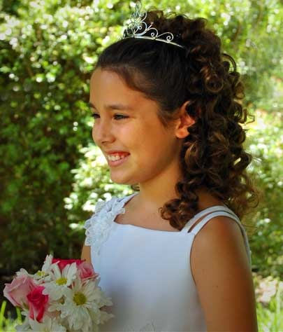 Curly Junior Bridesmaids Hairstyle