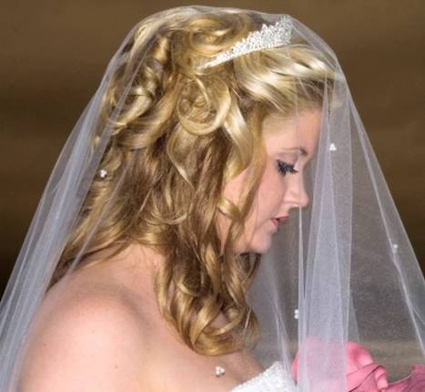 Wedding hairstyle for a crown