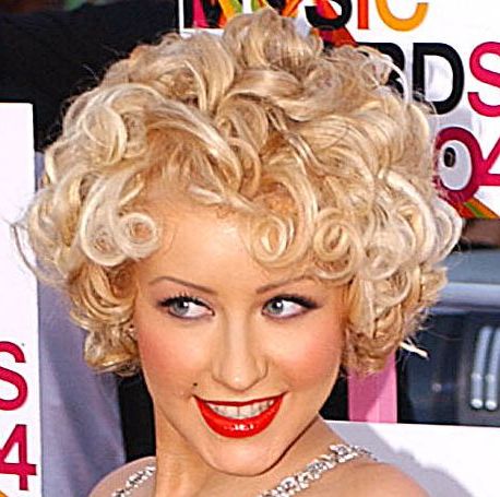 celebrity short curly hairstyles. Christina Aguilera Short Curly