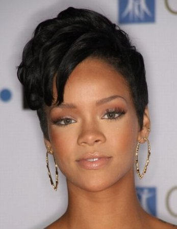 Rihanna Lovely Updo Hairstyle