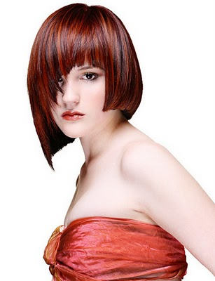 Colored Angled Bob Hairstyle
