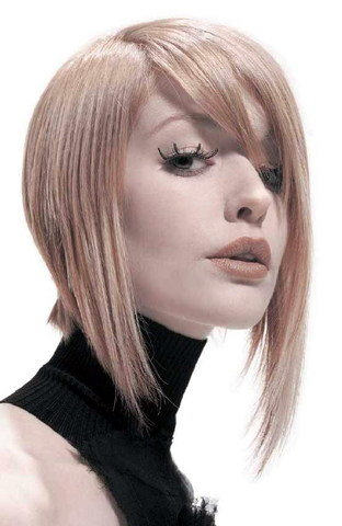 Silky Angled Bob Hairstyle