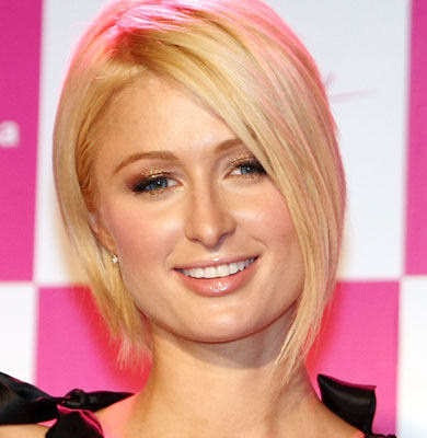 Paris Hilton Angled Bob Haircut