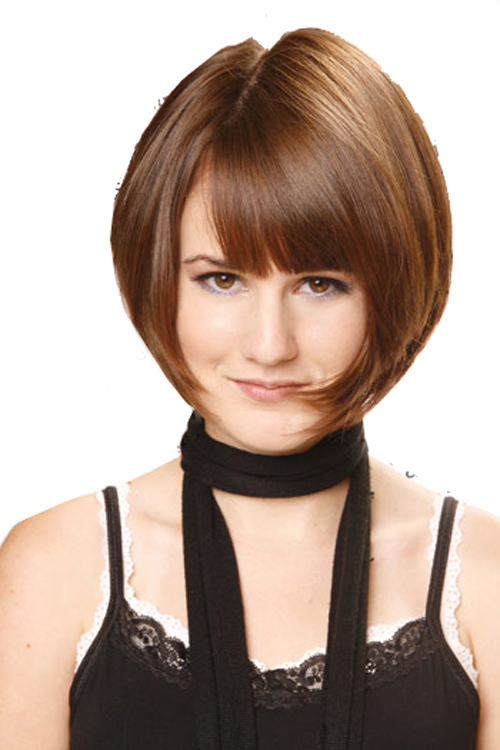 Brown Stacked Bob Hairstyle