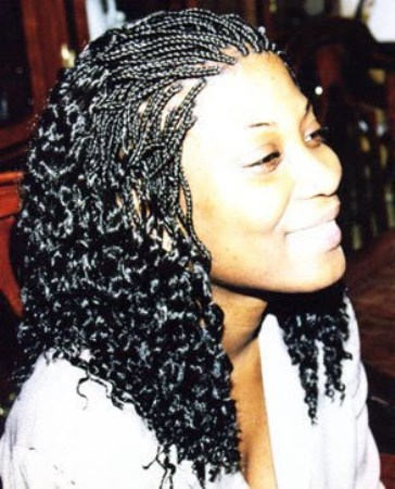 Micro Black Braids Hairstyle