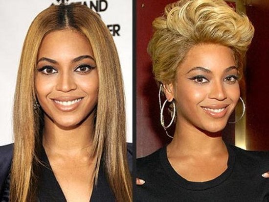 Beyonce with Different Hairstyles