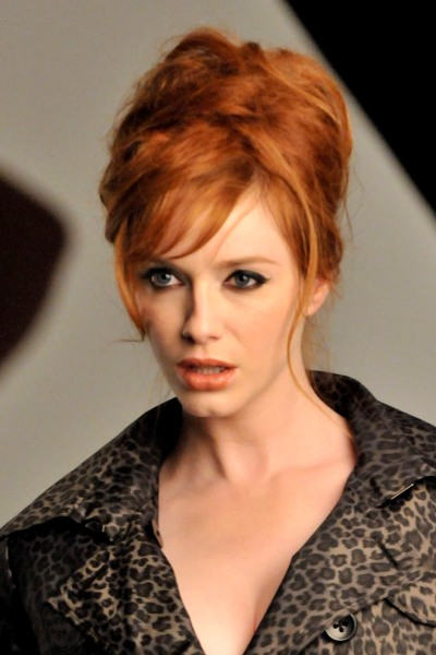 Christina Hendricks High Updo Hairstyle