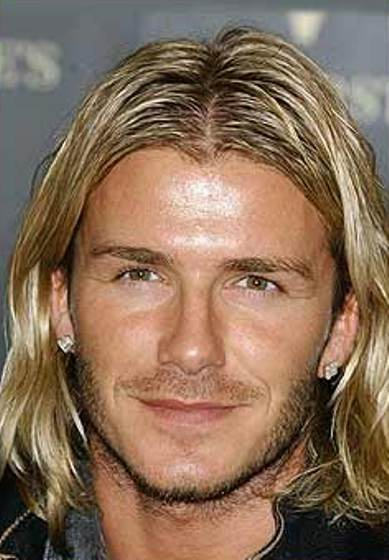 David Beckham With Long Hairstyle