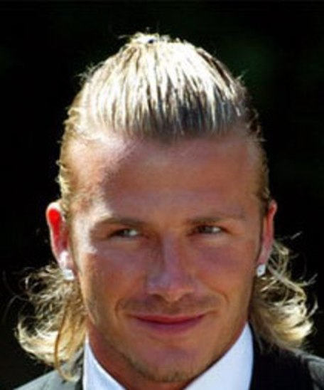 David Beckham with Ponytail Hairstyle