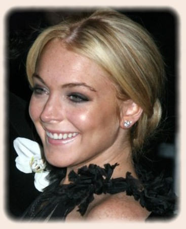 Lindsay Lohan Bun Hairstyle