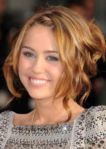Miley Cyrus Lovely Updo Hairstyle
