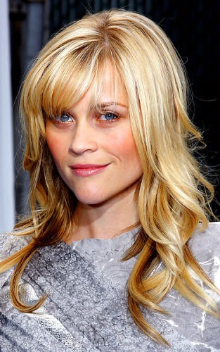 Reese Witherspoon Hime Cut Curly Hairstyle