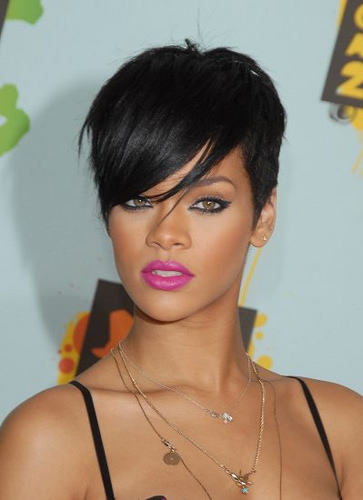 Rihanna Short Layered Hairstyle