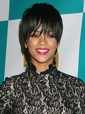 Rihanna Short Layered Hairstyle