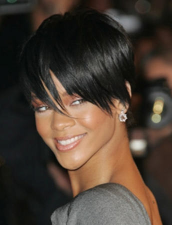 Rihanna Short Layered Hairstyle