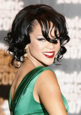 Rihanna Short Curly Hairstyle