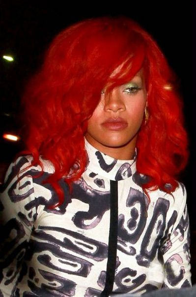 Rihanna Red Hairstyle