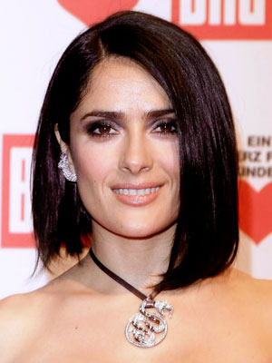 Salma Hayek Shoulder Length Hairstyle