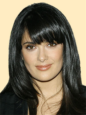 Salma Hayek Hime Cut Hairstyle