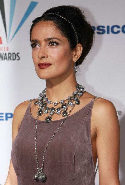 Salma Hayek Bun Hairstyle