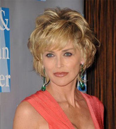 Sharon Stone Fluffy Hairstyle