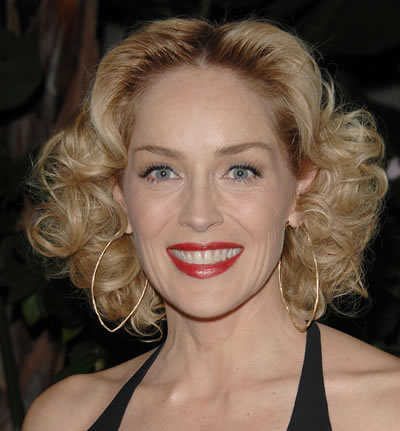Sharon Stone Feathered Hairstyle