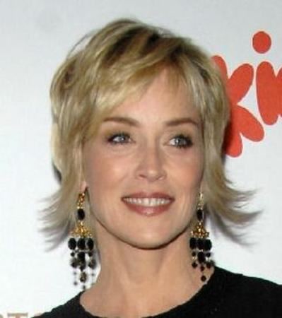 Sharon Stone Choppy Hairstyle