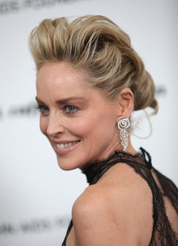 Sharon Stone Updo Hairstyle