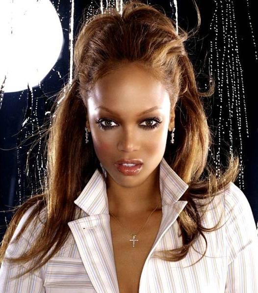 Tyra Banks Half Updo Hairstyle