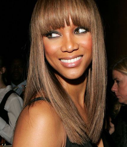 Tyra Banks Hime Cut Hairstyle