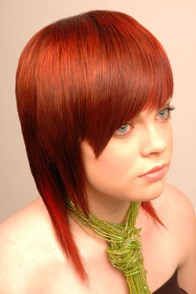 Medium Red Choppy Hairstyle