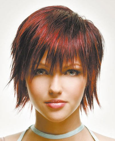 Red Short Choppy Hairstyle