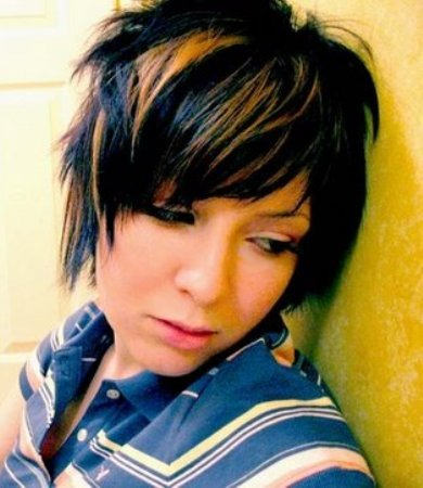 Colored Short Emo Hairstyle