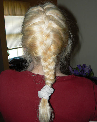 Light Golden French Braid Hairstyle