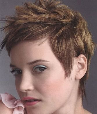 Brown Short Funky Hairstyle
