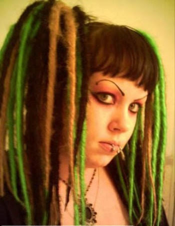 Colored Locs Goth Hairstyle