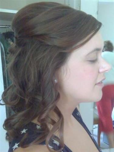 Prom Half Up Hairstyle With Curly Hair