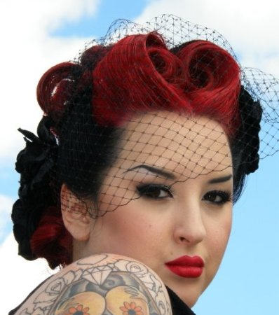 Red Rockabilly Hairstyle