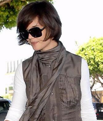Katie Holmes Short Funky Hairstyle