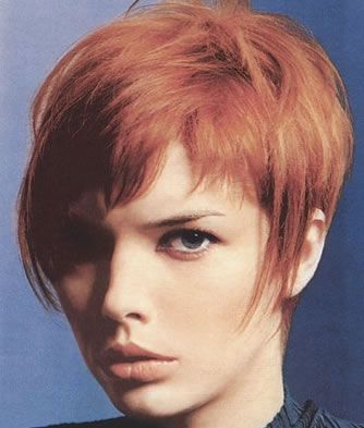 Red Bleached Layered short Hairstyle
