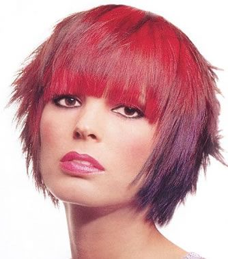  Red Bleached Short Bob Hairstyle