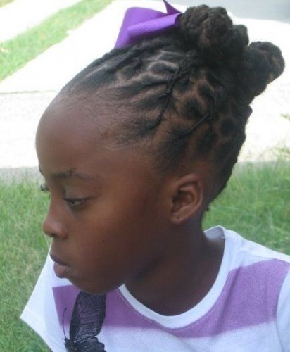 Black Kid Updo Hairstyle