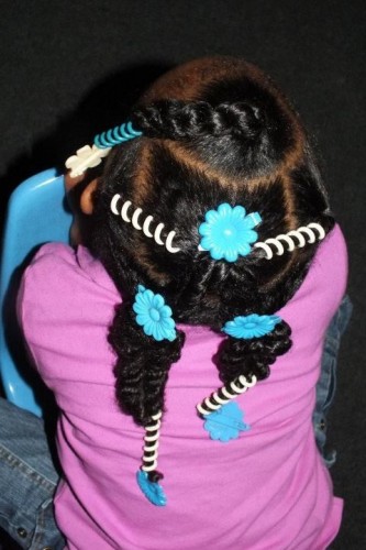 Braids With Flowers For Kids