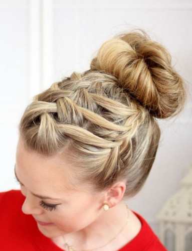 Bun With Braids Hairstyle