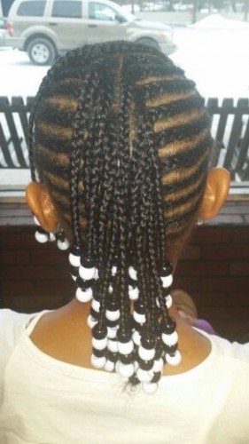 Cornrow Beads Kids Hairstyle