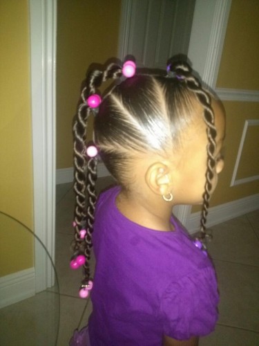 Cornrow Hairstyle With Beads