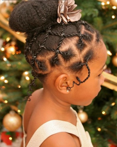 Cornrow Kids Updo Hairstyle