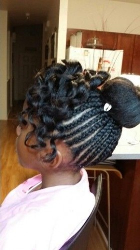 Cornrow With Bun Hairstyle