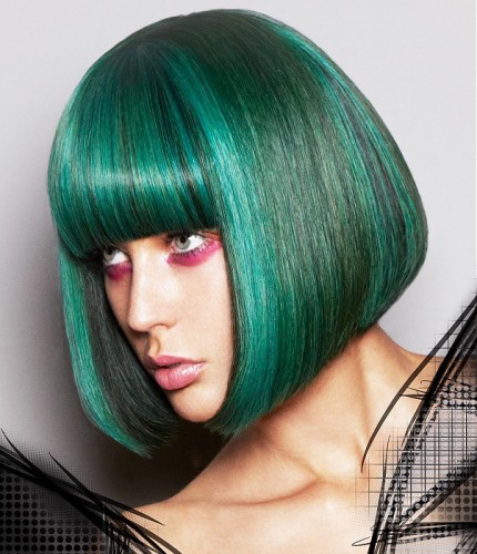 Green Bob Hairstyle