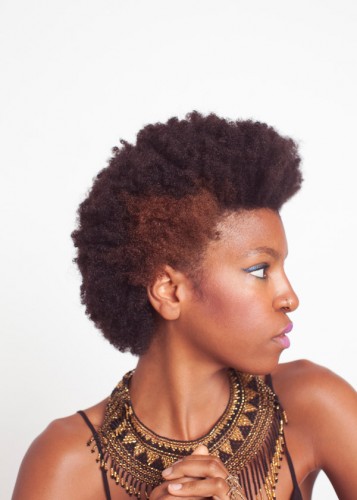 Short Afro hairstyle